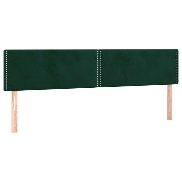 vidaXL Cabeceiras verde-escuro 200x5x78/88 cm veludo