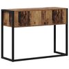 vidaXL Mesa de apoio com armazenamento Madeira Antiga 100 x 36 x 75 cm