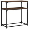 vidaXL Mesa consola 75x35,5x75 cm derivados madeira carvalho castanho