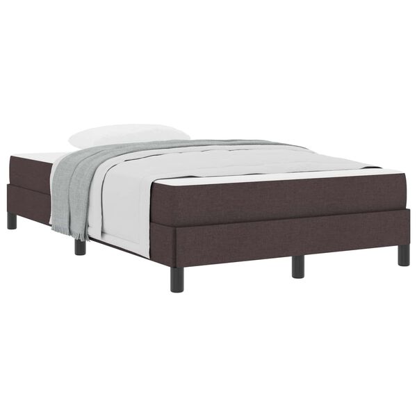 vidaXL Cama Box com colch&atilde;o Marrom Escuro 120 x 200 cm tecido