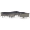 vidaXL 11 pcs conjunto lounge de jardim c/ almofad&otilde;es vime PE cinzento