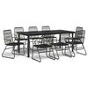 vidaXL 9 pcs conjunto de jantar para jardim vime de PVC preto