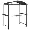 vidaXL Gazebo churrasco prateleiras laterais 210x114x230 aço antracite