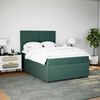 vidaXL Cama com molas/colch&atilde;o 160x200 cm veludo verde-escuro