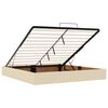 vidaXL Estrutura cama otomana com colch&atilde;o 200x200 cm tecido cor creme