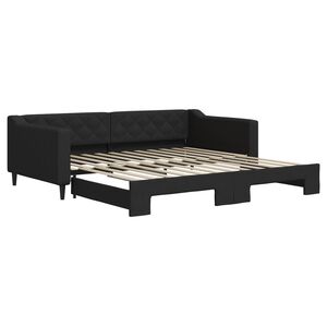 vidaXL Sof&aacute;-cama com gavet&atilde;o 100x200 cm tecido preto
