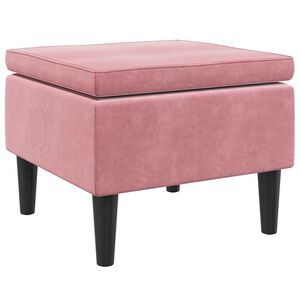 vidaXL Banco com pernas de madeira veludo rosa