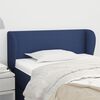 vidaXL Cabeceira de cama c/ abas tecido 103x23x78/88 cm azul