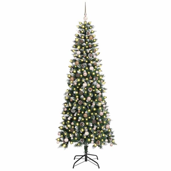 vidaXL &Aacute;rvore de Natal Artificial Verde 240 cm PVC, Pl&aacute;stico e A&ccedil;o