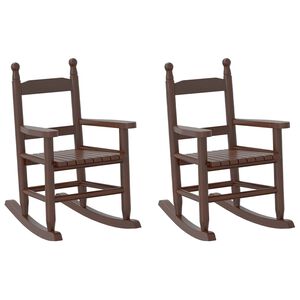vidaXL Cadeiras de baloi&ccedil;o infantis 2 pcs &aacute;lamo maci&ccedil;o castanho