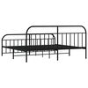 vidaXL Estrutura de cama com cabeceira e p&eacute;s 200x200 cm metal preto