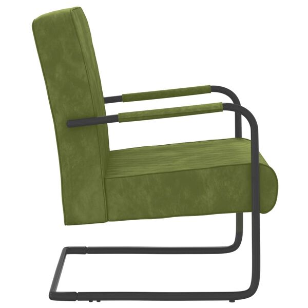 vidaXL Cadeira cantilever veludo verde-claro