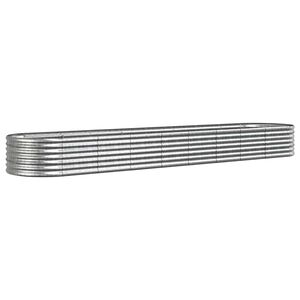 vidaXL Canteiro elevado jardim 368x80x36cm a&ccedil;o galvanizado prateado