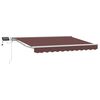 vidaXL Estrutura de Toldo Manual com LEDs Marrom e Branco 3,5 x 2 m