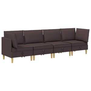 vidaXL Conjunto de sof&aacute; modular com armazenamento 4 unid. Tecido