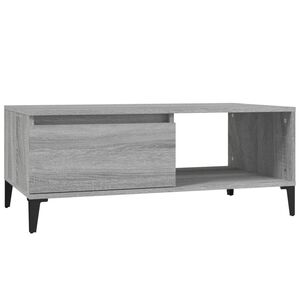 vidaXL Mesa de centro 90x50x36,5 cm derivados madeira cinzento sonoma