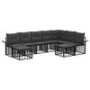 vidaXL Conjunto de Sof&aacute;s para Exterior 9 unid. Preto e Cinza Escuro