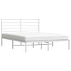 vidaXL Estrutura de cama com cabeceira 120x190 cm metal branco