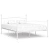 vidaXL Estrutura de cama com estrado de ripas 200x200 cm metal branco