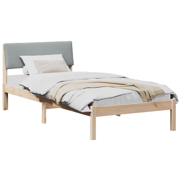 vidaXL Estrutura da cama Marrom e cinza claro 90 x 190 cm