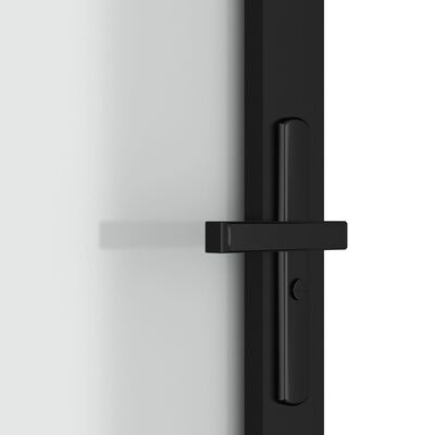 vidaXL Porta interior 76x201,5 cm vidro e alumínio preto mate