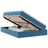vidaXL Cama com arruma&ccedil;&atilde;o e colch&atilde;o Azul Escuro 140 x 200 cm Veludo