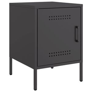 vidaXL Mesa de cabeceira 36x39x50,5 cm aço preto
