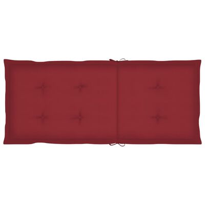 vidaXL Cadeiras de jardim almofadões vermelho tinto 6 pcs teca maciça