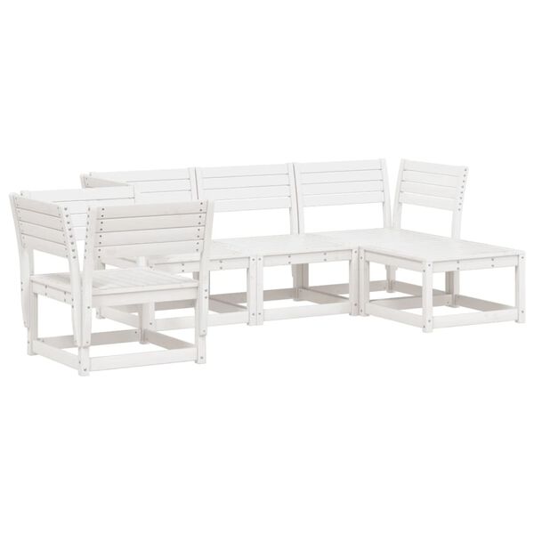 vidaXL 5 pcs conjunto lounge de jardim madeira de pinho maciça branco