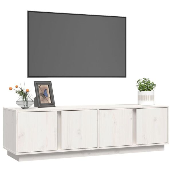 vidaXL M&oacute;vel de TV 140x40x40 cm madeira de pinho maci&ccedil;a branco