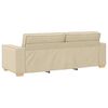 vidaXL Sof&aacute; 3 pcs Creme 220 x 80 x 84 cm Tecido de mistura de linho