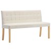 vidaXL Banco 140 cm veludo cor creme