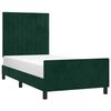 vidaXL Estrutura de cama sem colch&atilde;o 90x200 cm veludo verde-escuro