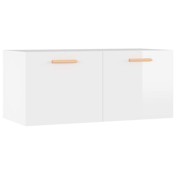 vidaXL Armário parede 80x35x36,5 cm deriv. madeira branco brilhante
