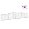 vidaXL Cestos gabi&atilde;o arqueados 25pcs 400x30x60/80 cm ferro galvanizado