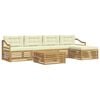 vidaXL Conjunto de Sof&aacute;s para Exterior 6 pcs Branco e Creme