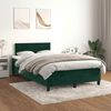 vidaXL Cama boxspring com colch&atilde;o 120x190 cm veludo verde-escuro