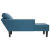 vidaXL Chaise lounge c/ almofada/apoio de bra&ccedil;os direito veludo azul