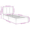 vidaXL Cama extra longa sem colchão 100x210 cm madeira maciça