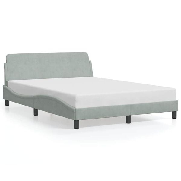 vidaXL Estrutura de cama Dover 120x200 cm veludo cinzento-claro