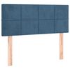 vidaXL Cabeceira de cama c/ luzes LED veludo 100x5x78/88cm azul-escuro