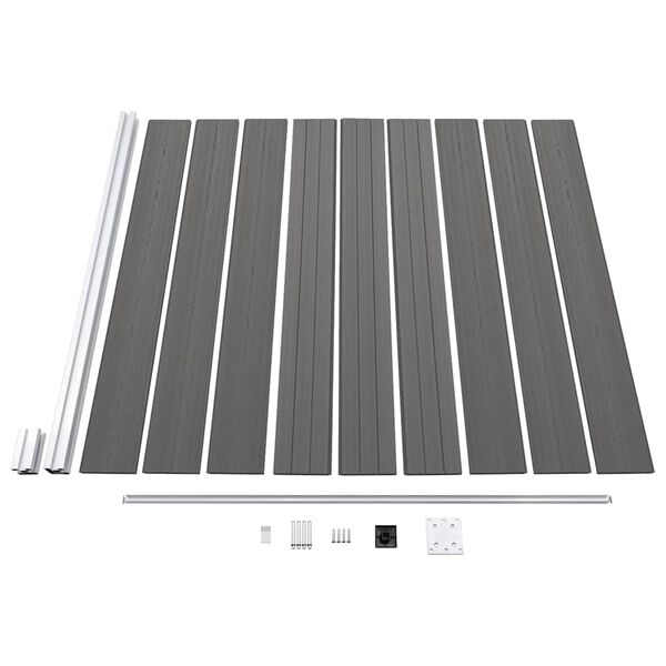 vidaXL Painel de vedação para jardim 175x186 cm WPC cinzento