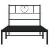 vidaXL Estrutura de cama metal s/ colch&atilde;o c/ cabeceira 75x190 cm preto