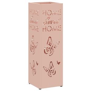 vidaXL Suporte para Guarda-chuva de chuva Rosa 15,5 x 15,5 x 49 cm A&ccedil;o