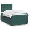 vidaXL Cama boxspring com colch&atilde;o 120x200 cm veludo verde-escuro
