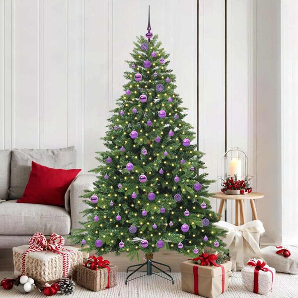 vidaXL &Aacute;rvore de Natal Artificial com 300 LEDs Verde 180 cm PE e PVC