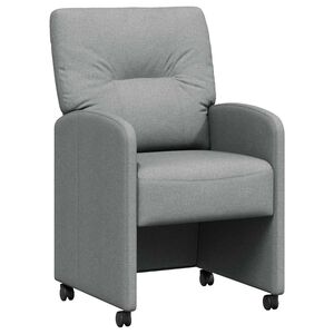 vidaXL Cadeiras de Jantar com Rodas 2 unid. tecido Cinzento-claro