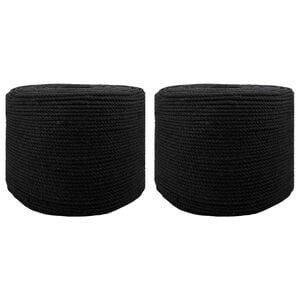 vidaXL Cord&atilde;o de Algod&atilde;o 2 unid. 2 mm 100 m Preto 100% Algod&atilde;o