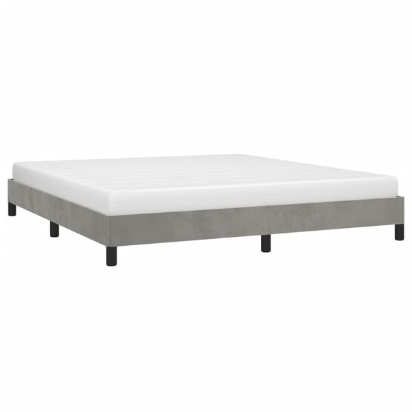 vidaXL Estrutura de cama sem colch&atilde;o 180x200 cm veludo cinzento-claro