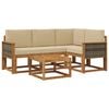 vidaXL Conjunto de Sof&aacute;s para Exterior 5 unid. Natural e Bege